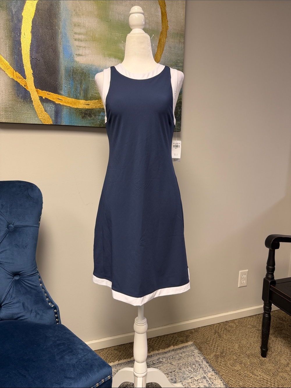 Abercrombie & Fitch Navy Jumpsuit with White Trim